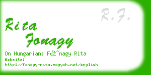 rita fonagy business card